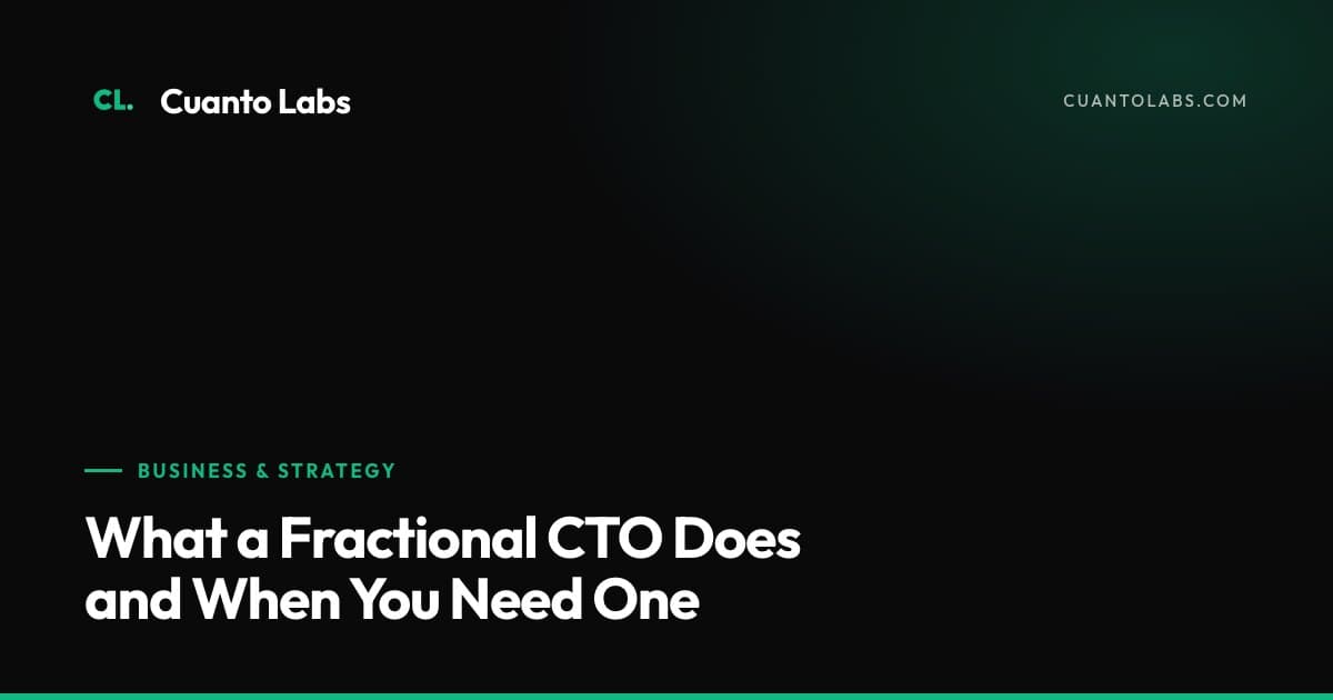 What a Fractional CTO Does and When You Need One