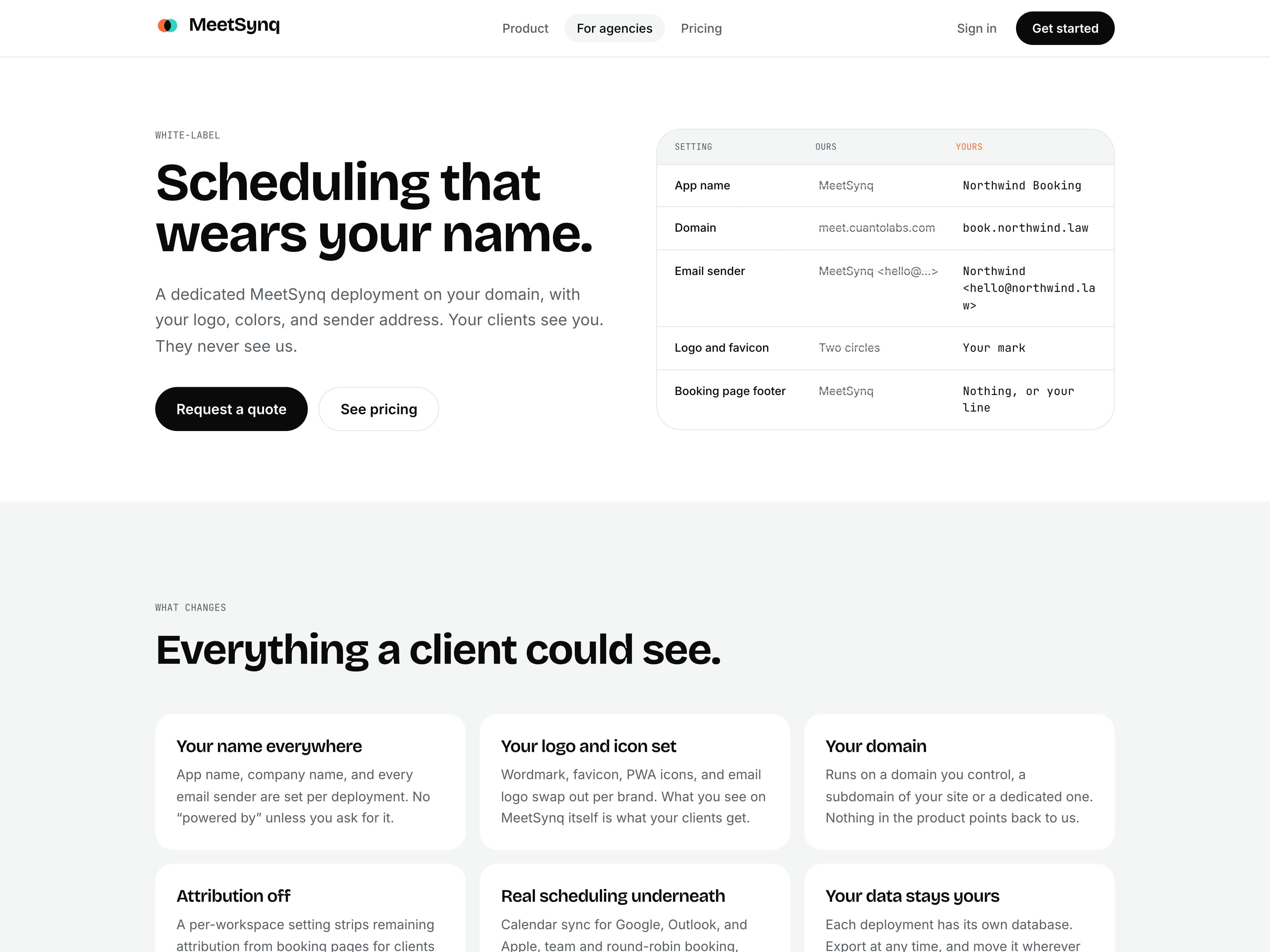 MeetSynq: White-label page